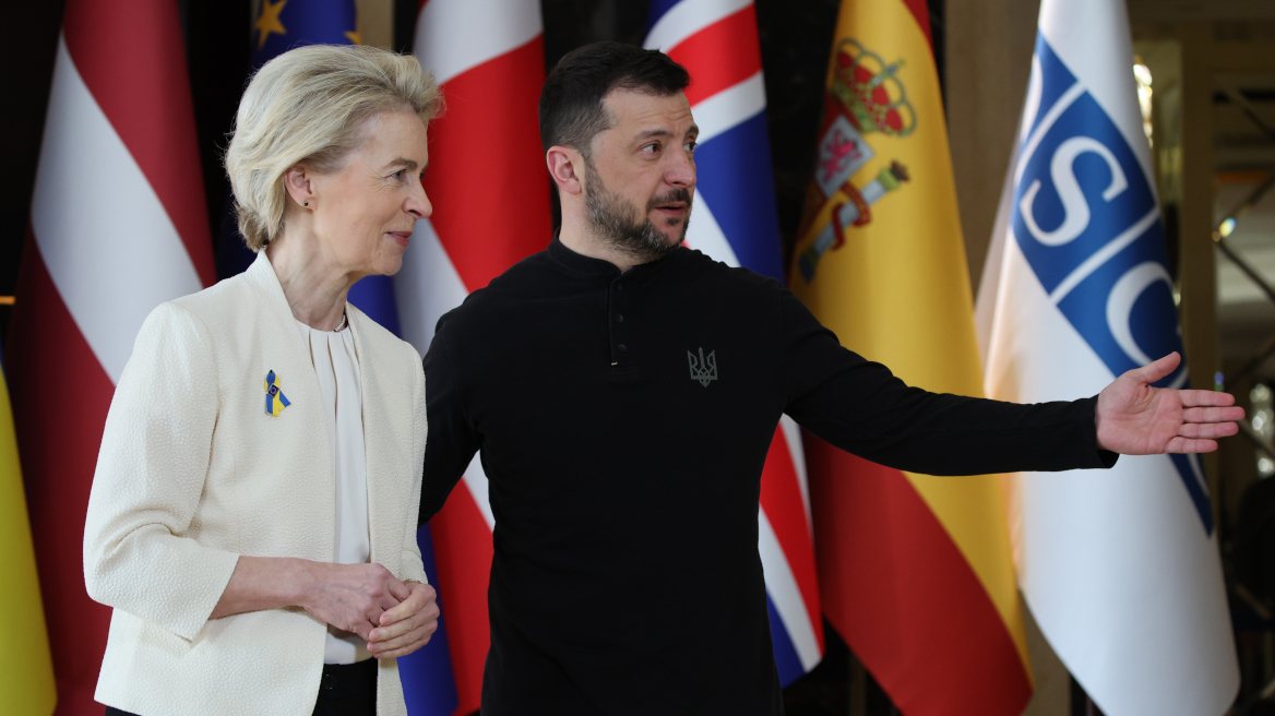 Στο πλευρό του Ζελένσκι η Ούρσουλα φον ντερ Λάιεν: Να είσαι δυνατός, γενναίος και ατρόμητος