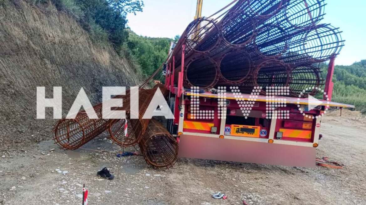 Εργατικό ατύχημα στην Κουτσοχέρα Πύργου - Οδηγός φορτηγού καταπλακώθηκε από σίδερα