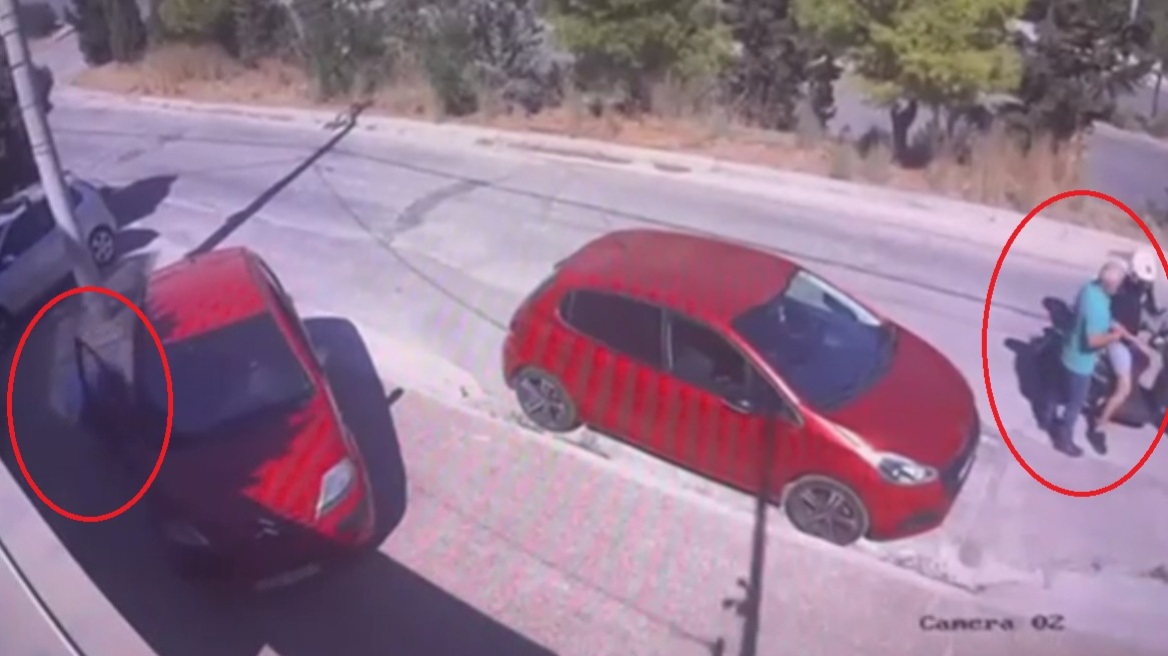 Βίντεο με τη σπείρα που έσκαγε τα λάστιχα των αυτοκίνητων και έκλεβε πολίτες που είχαν σηκώσει λεφτά από την τράπεζα
