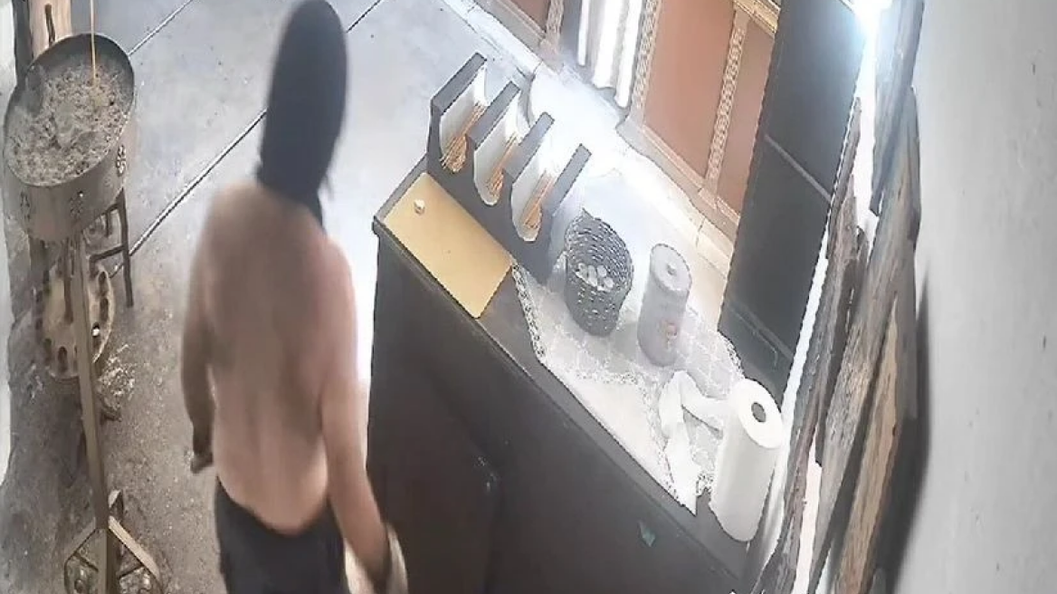 Ηράκλειο: Κάμερα ασφαλείας έπιασε τον άνδρα που έκλεψε ημίγυμνος εκκλησία
