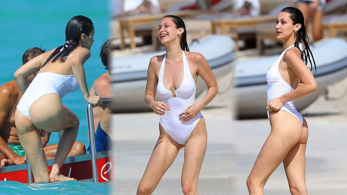  Bella Hadid: Με... καυτό ολόσωμο μαγιό στα St. Barts