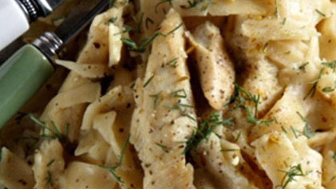 Ταλιατέλες με κοτόπουλο και σάλτσα μουστάρδας