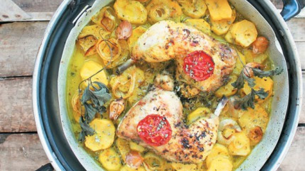 Λεμονάτα μπουτάκια κοτόπουλου με πατάτες της γιαγιάς