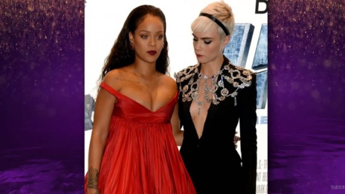 Η Cara Delevingne «σκάλωσε» στο στήθος της Rihanna, αλλά είχε καλή εξήγηση (pics & vid)