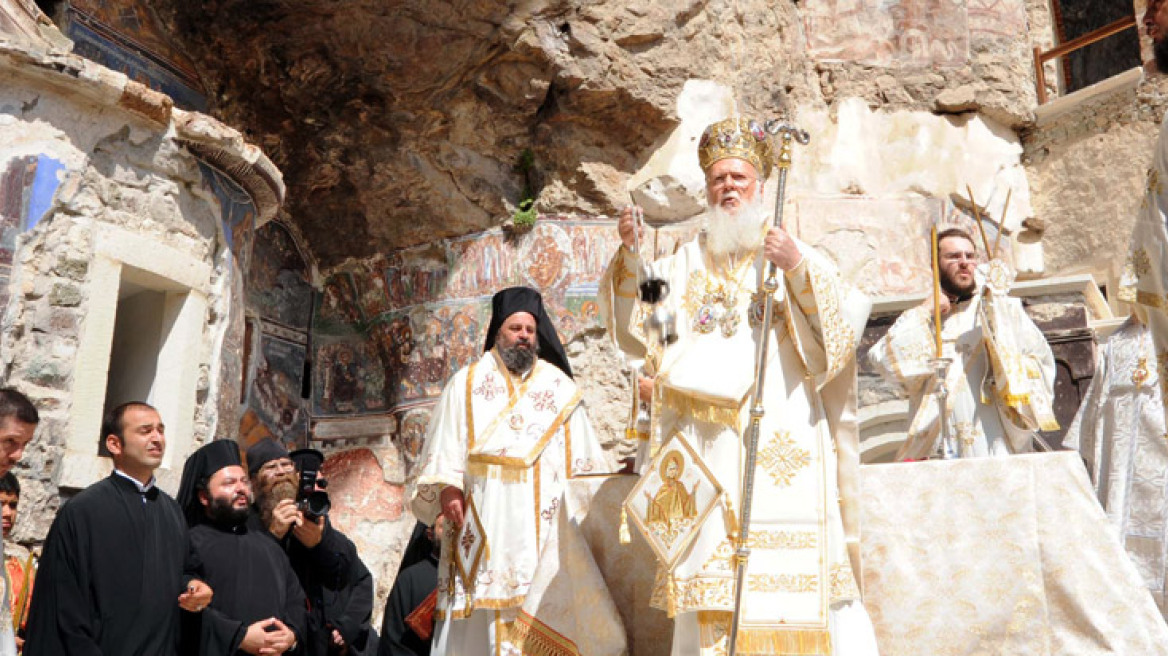 Ecumenical Patriarch at Soumela Monastery in Trabzon