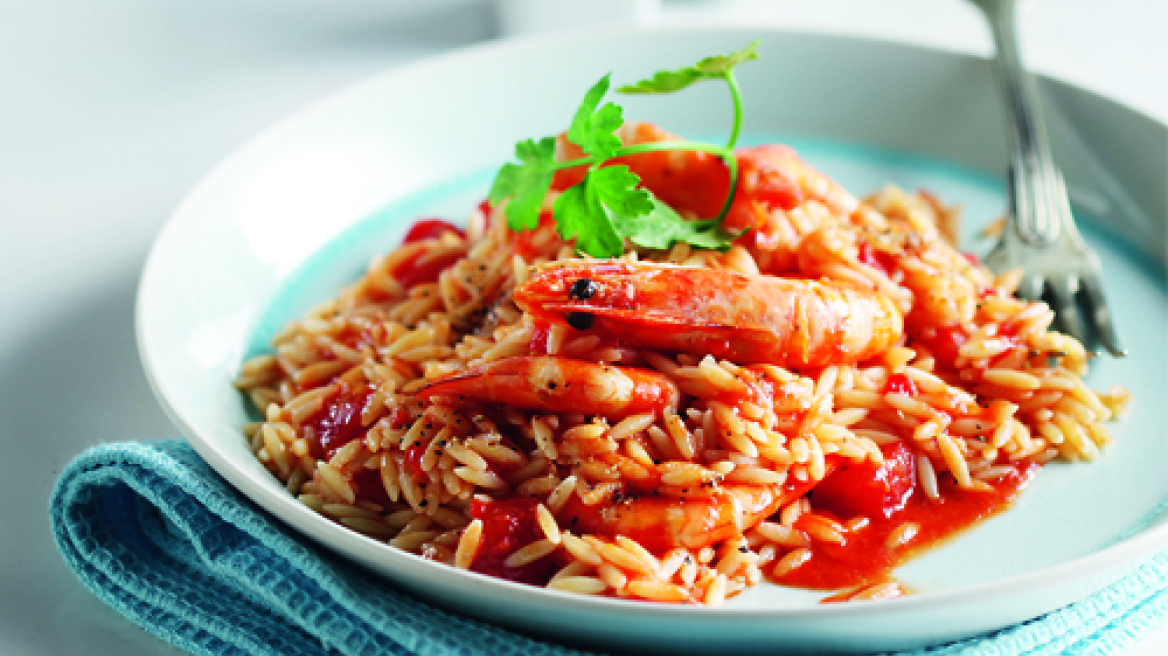 Κριθαράκι με γαρίδες