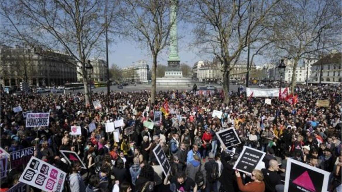 Διαδηλώσεις στο Παρίσι για το γάμο των ομοφυλόφιλων ζευγαριών