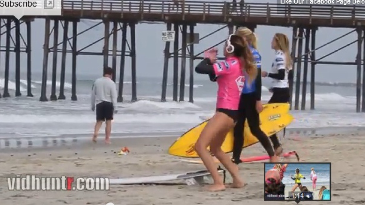 Βίντεο: Η «καυτή» προθέρμανση πρωταθλήτριας του σερφ