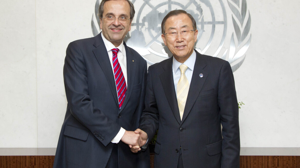 Σαμαράς: «Γόνιμη» η συζήτηση με τον Μπαν Κι Μουν