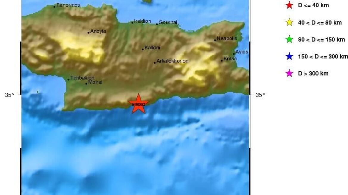 Δύο σεισμοί την νύχτα σε Ιεράπετρα και Γαύδο 