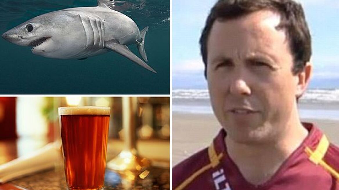 Τον δάγκωσε καρχαρίας και αντί για νοσοκομείο πήγε σε παμπ