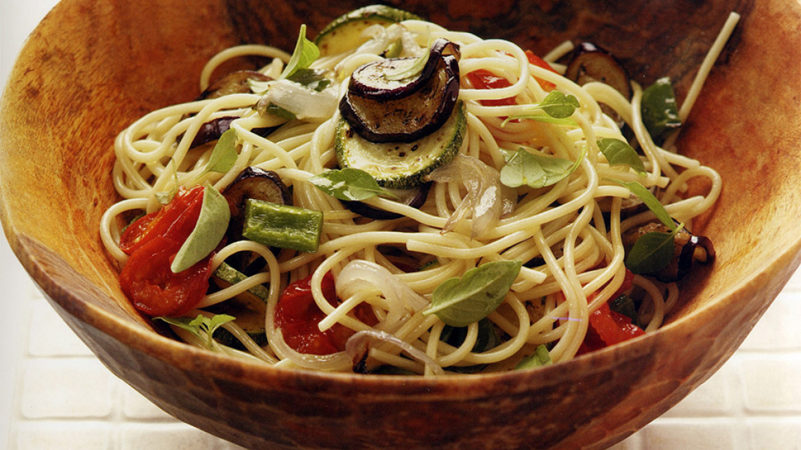 Σπαγγέτι με ψητά λαχανικά