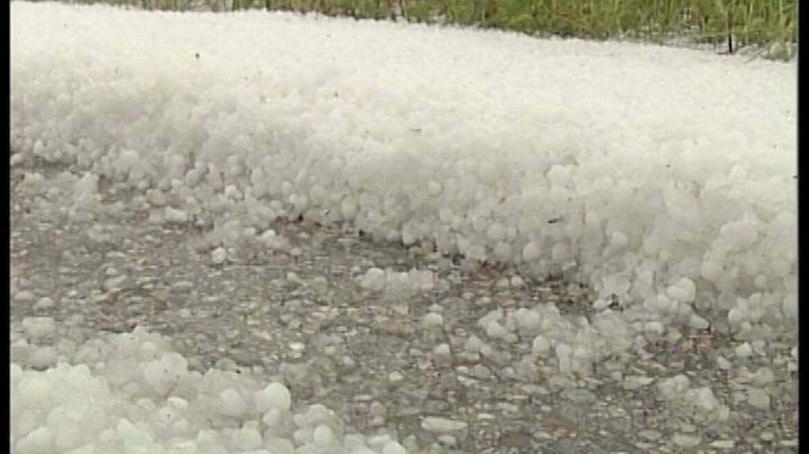 Σέρρες: Έστρωσε... χαλάζι - Μεγάλες καταστροφές στις καλλιέργειες