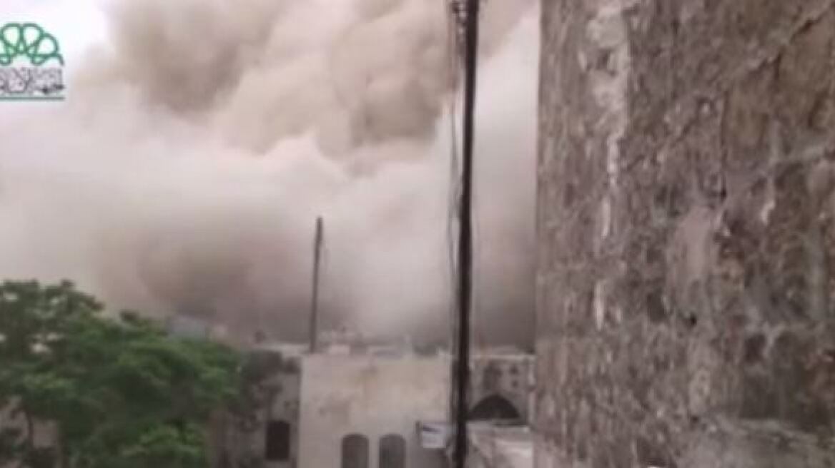 Βίντεο: Η έκρηξη στο Χαλέπι που κατεδάφισε το ξενοδοχείο Carlton