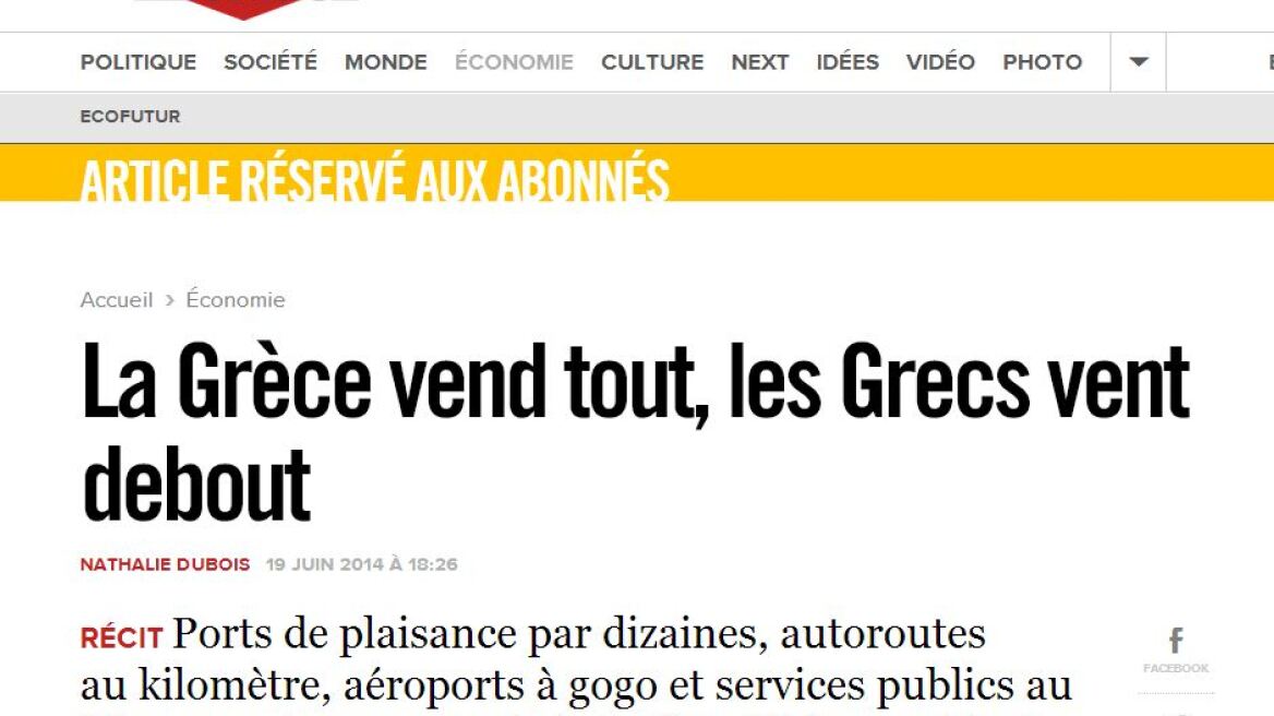 Liberation: «Η Ελλάδα πουλάει τα πάντα, όμως το πρόγραμμα δεν προχωράει»