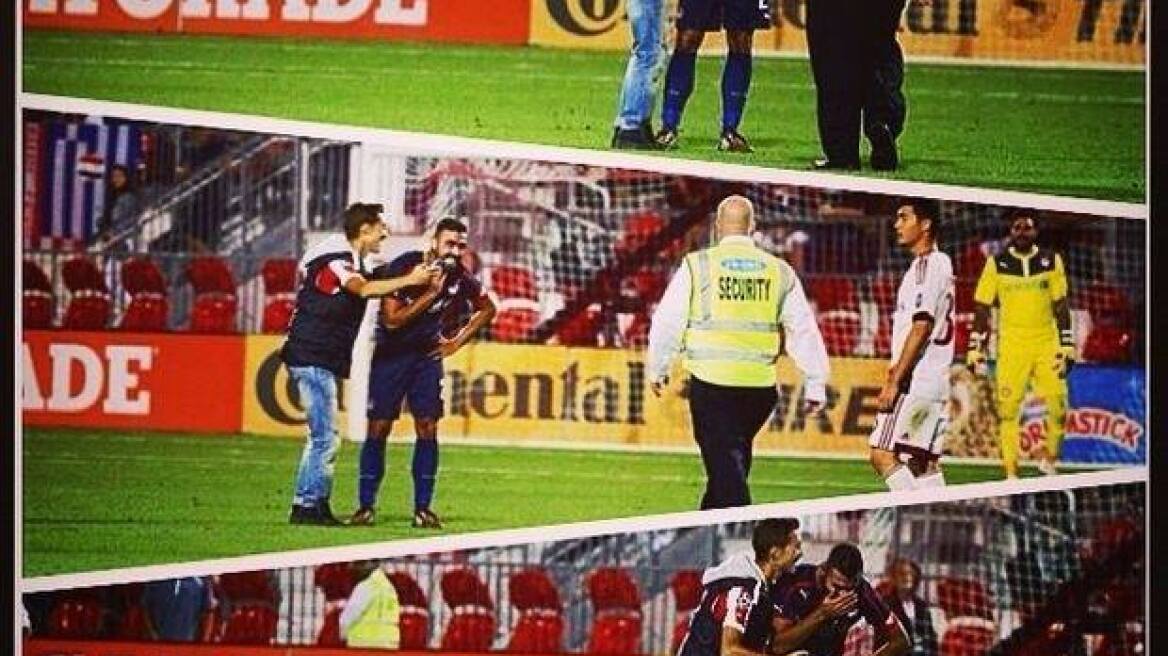 Ολυμπιακός-Μίλαν: Η «selfie» του Μανιάτη με φίλαθλο-«εισβολέα»!