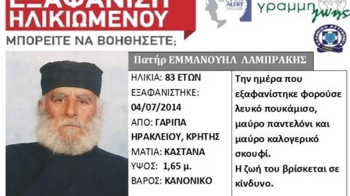 Κρήτη: Νεκρός βρέθηκε ο αγνοούμενος ιερέας 