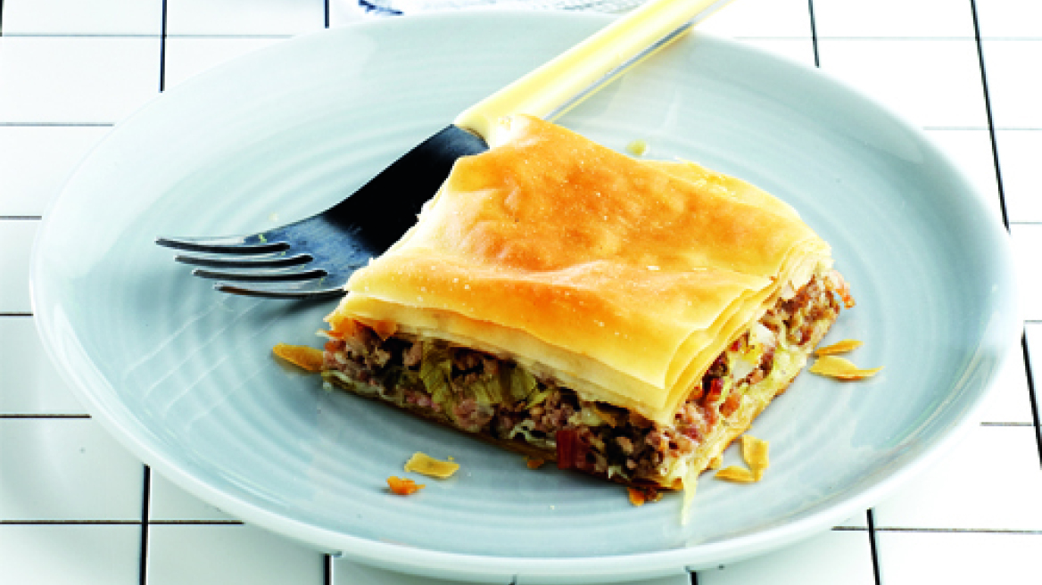 Πρασοκρεατοτυρόπιτα