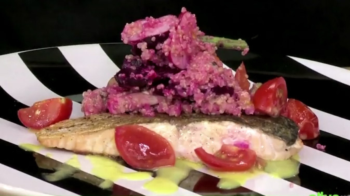 Σολομός και σαλάτα με κινόα (VIDEO)