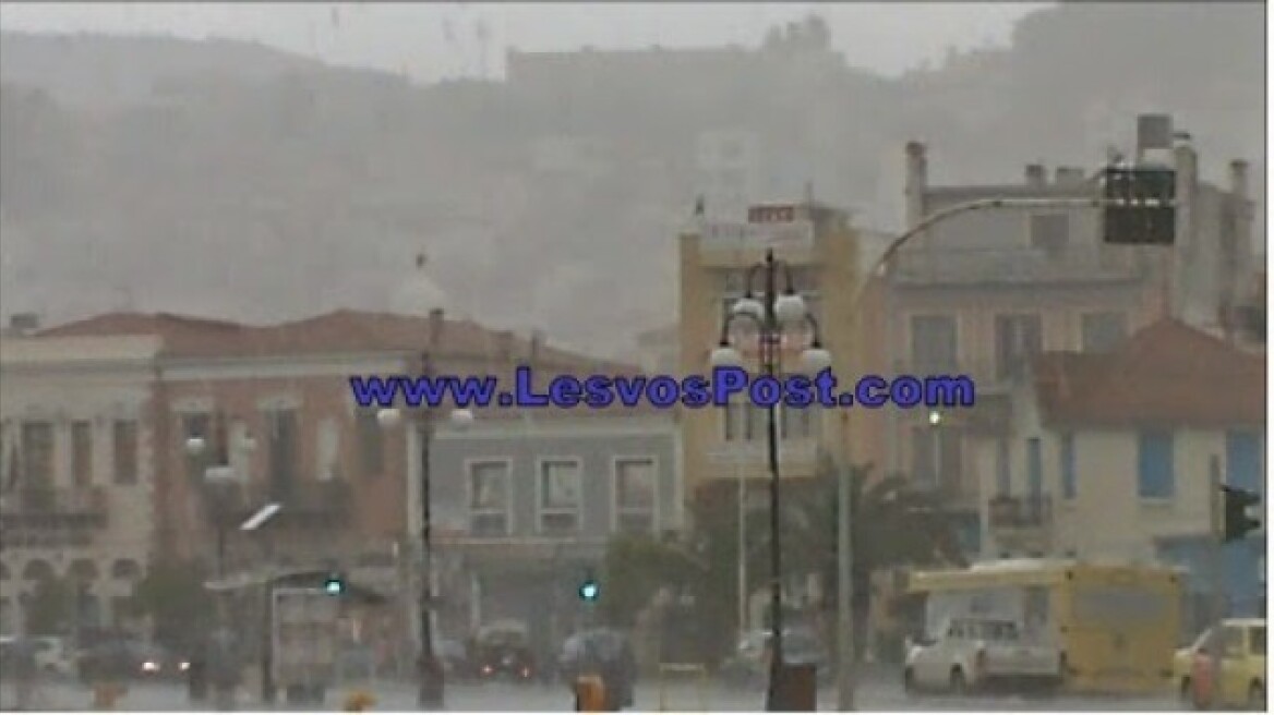 Στο έλεος της κακοκαιρίας και η Λέσβος