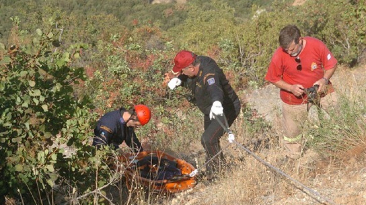 Αντρες της ΕΜΑΚ έσωσαν κατσίκα που είχε πέσει στον γκρεμό