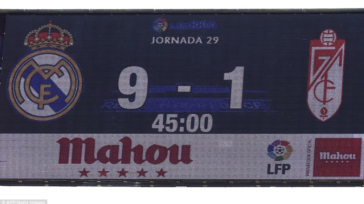 «Εξωπραγματική» Ρεάλ διέσυρε (9-1) τη Γρανάδα - Πέντε γκολ ο Ρονάλντο!