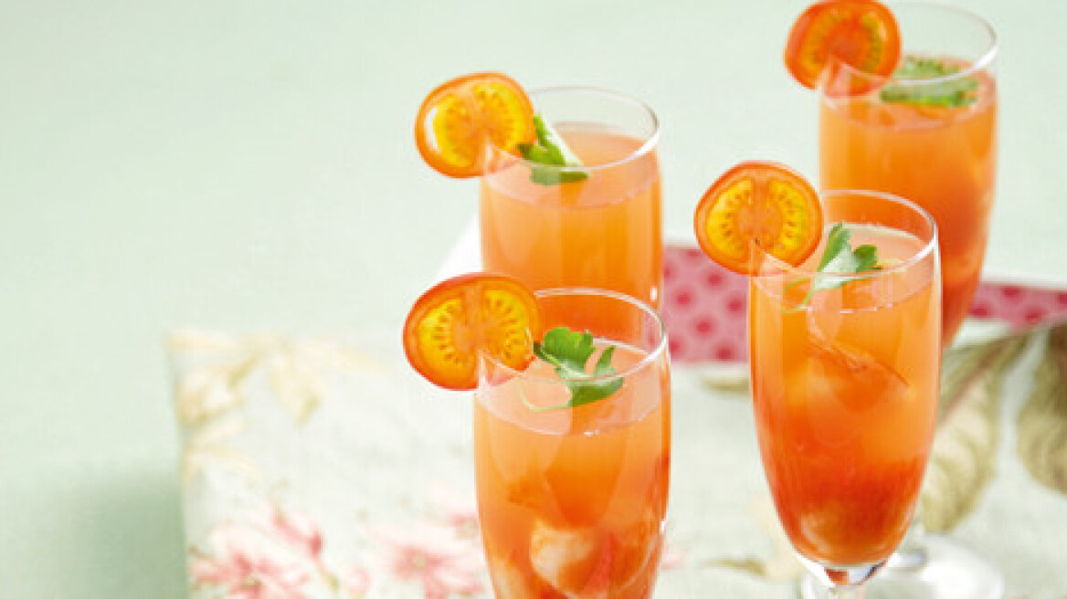 Ζελέ ντοµάτας µε νόστιµες γαρίδες