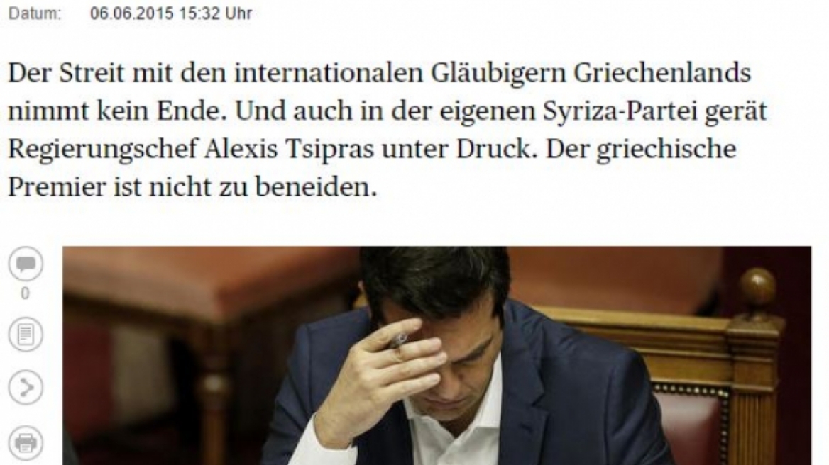 Handelsblatt: «Ο Τσίπρας ανάμεσα σε δύο σκαμπό»