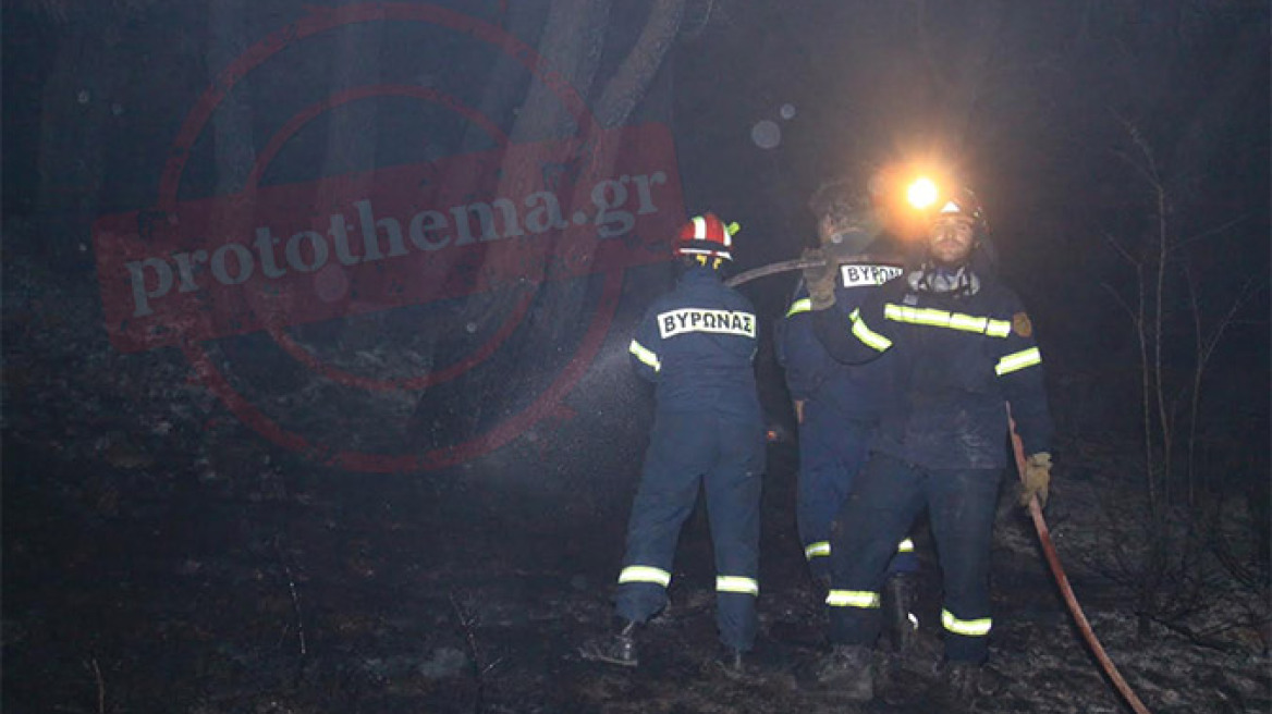 Μεγάλη φωτιά στους πρόποδες της Πάρνηθας κοντά στη Φυλή