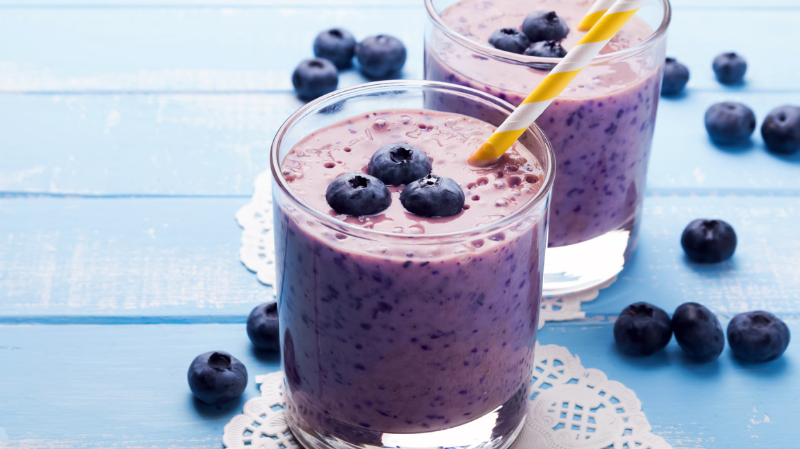 Smoothie μύρτιλο με γιαούρτι και μέλι