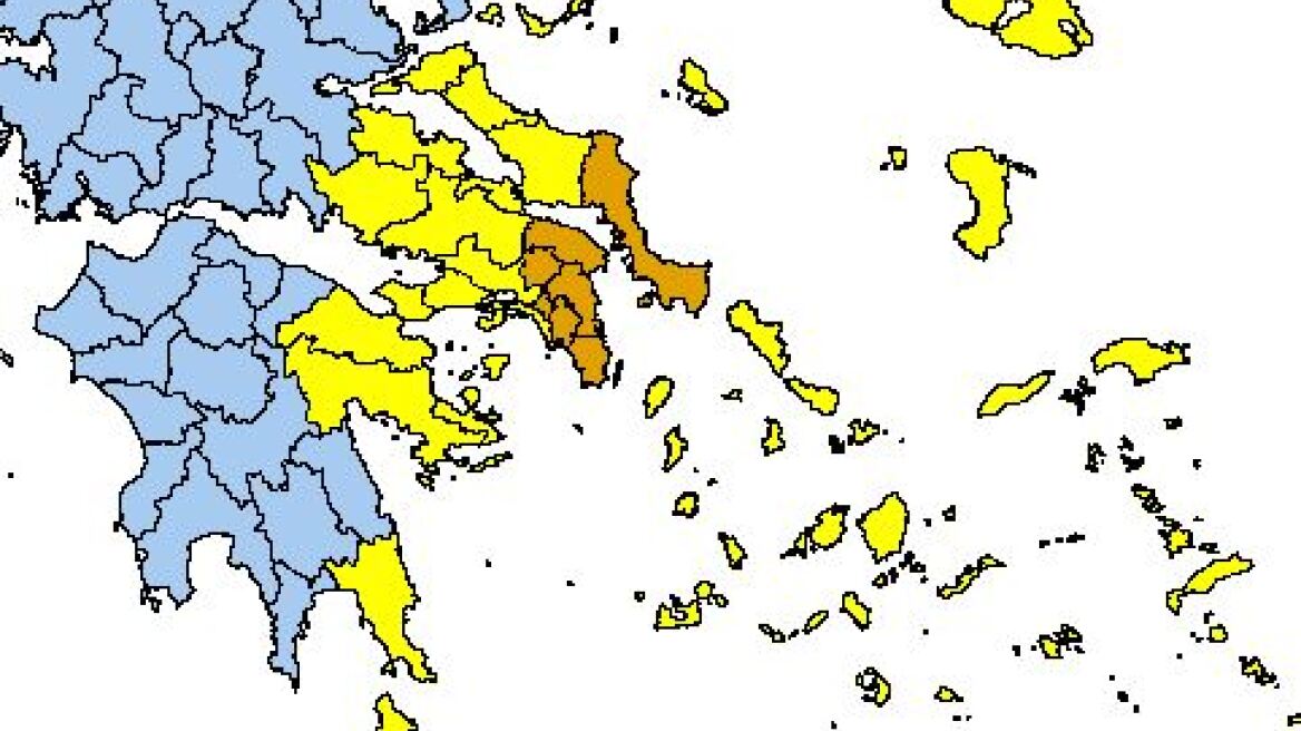 Αττική και νότια Εύβοια στο «κόκκινο» για κίνδυνο πυρκαγιάς