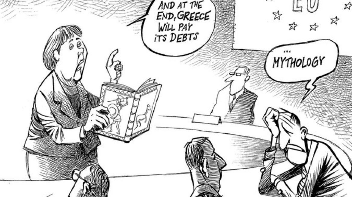 Αιχμηρό σκίτσο των NY Times: Η Μέρκελ διαβάζει ελληνική μυθολογία