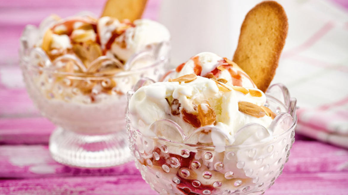 Παγωτό λουκούμι τριαντάφυλλο