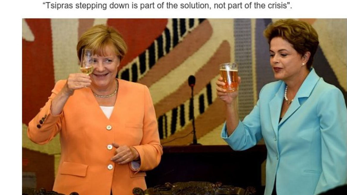 Μέρκελ: Η παραίτηση Τσίπρα είναι μέρος της λύσης και όχι της κρίσης