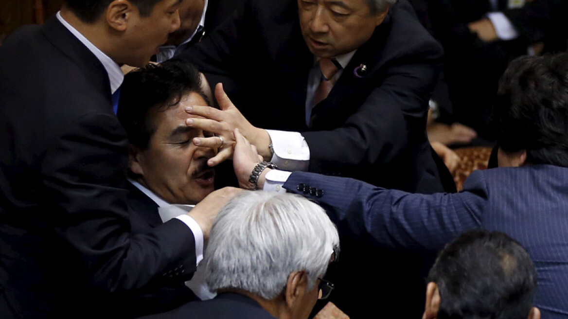 Pro-war bill leads to fistfight in Japanese Parliament