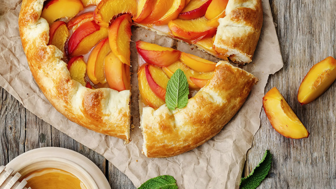 Τάρτα galette με ροδάκινα
