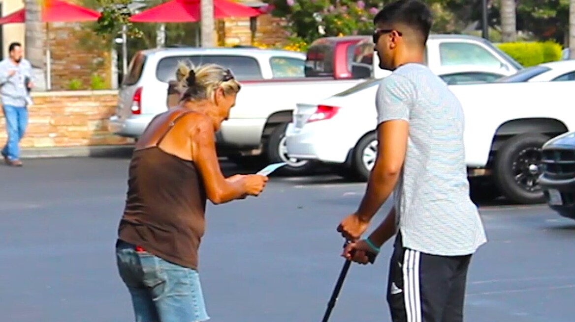 Social Experiment: Would you tell the blind man he won the lottery? (video)