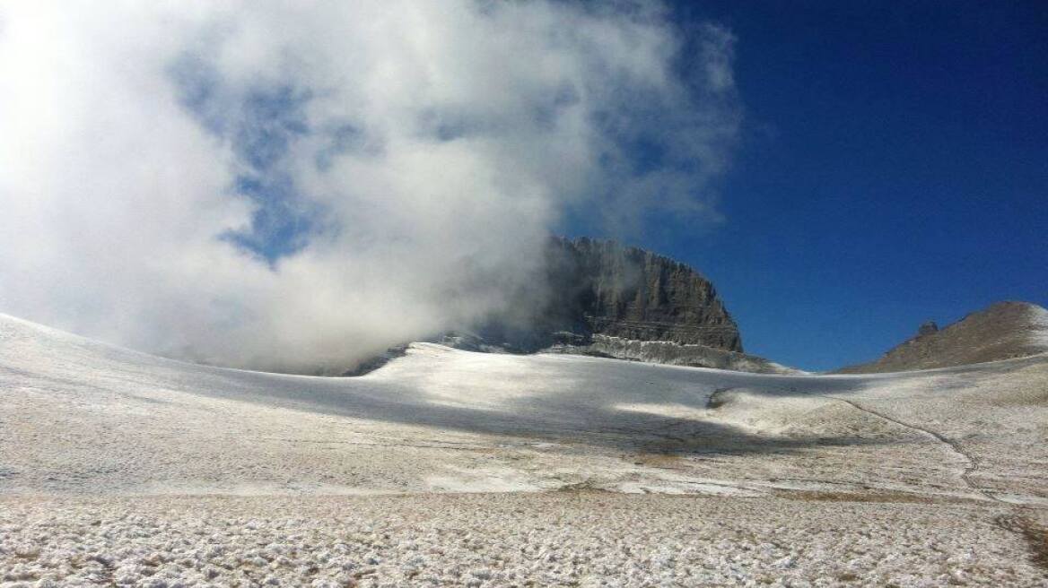 First snow on Mt. Olympus... Getting ready for ski season!