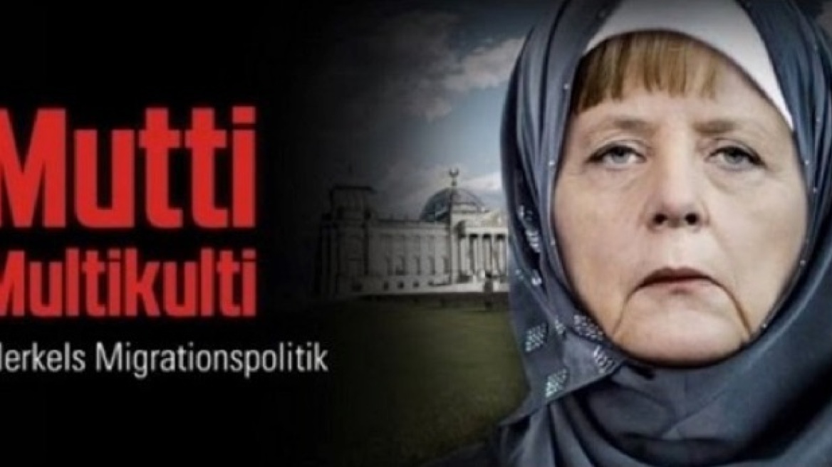 Merkel's many faces - from nude Nazi to Catholic saint to muslim mama! (fun pics)