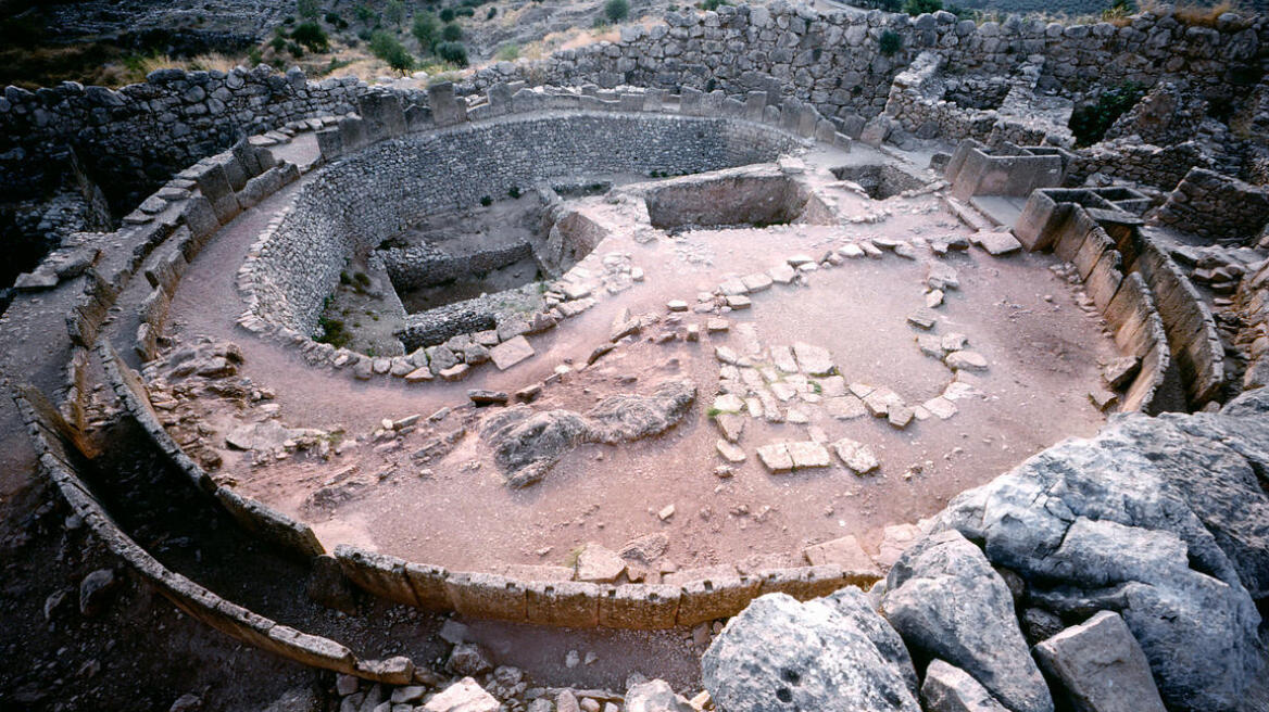 An aerial view of beautiful Mycenae, Agamemnon's kingdom