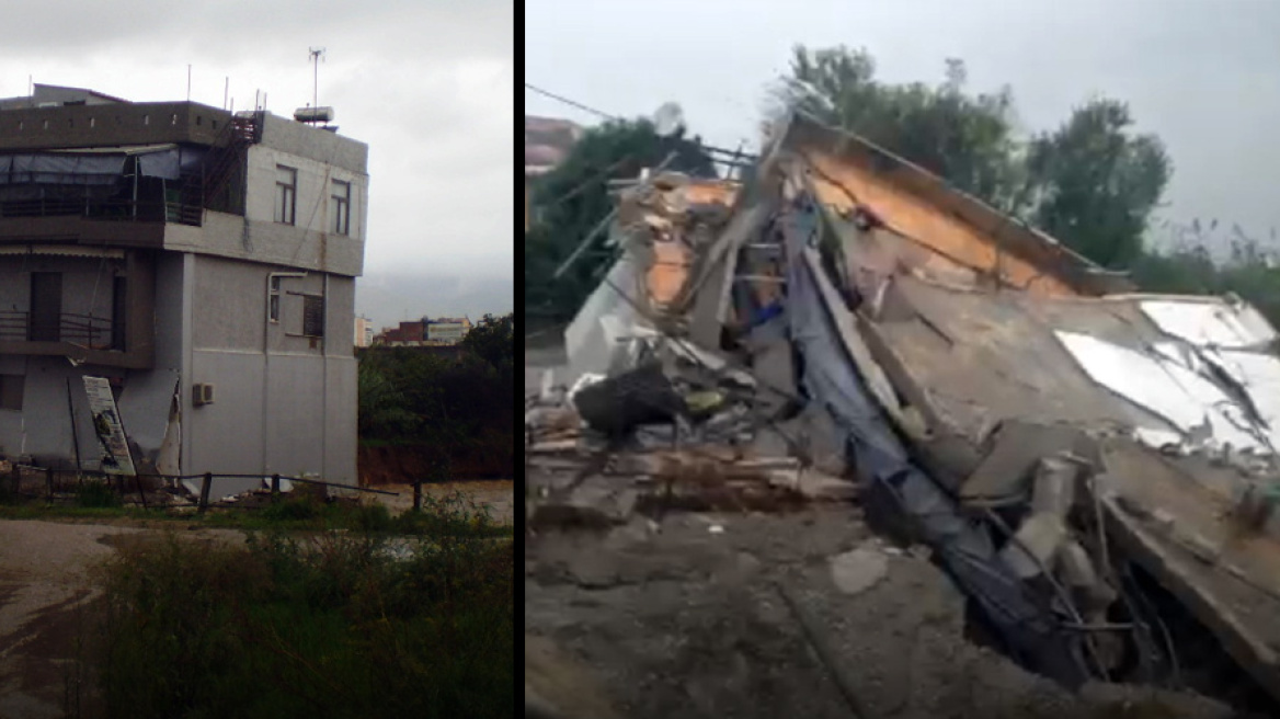 Severe weather: An apartment building collapses in Athens