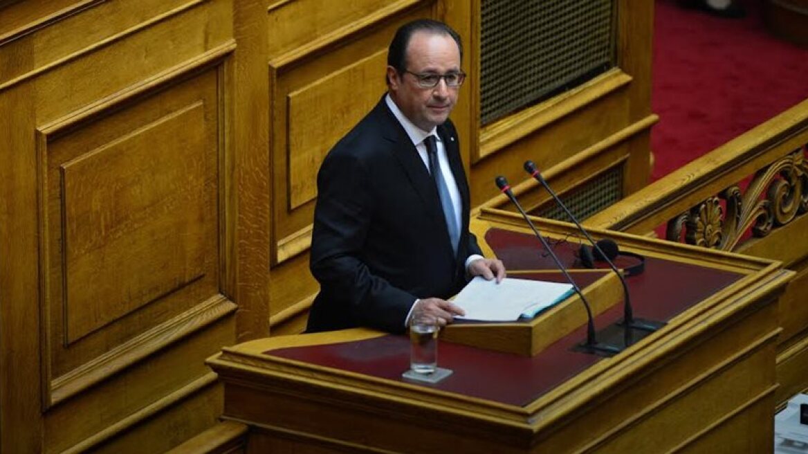 Hollande addresses Greek Parliament