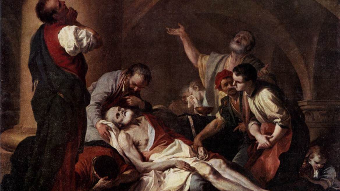 Socrates trial presented at the Archeological Museum of Thessaloniki in Ancient Greece