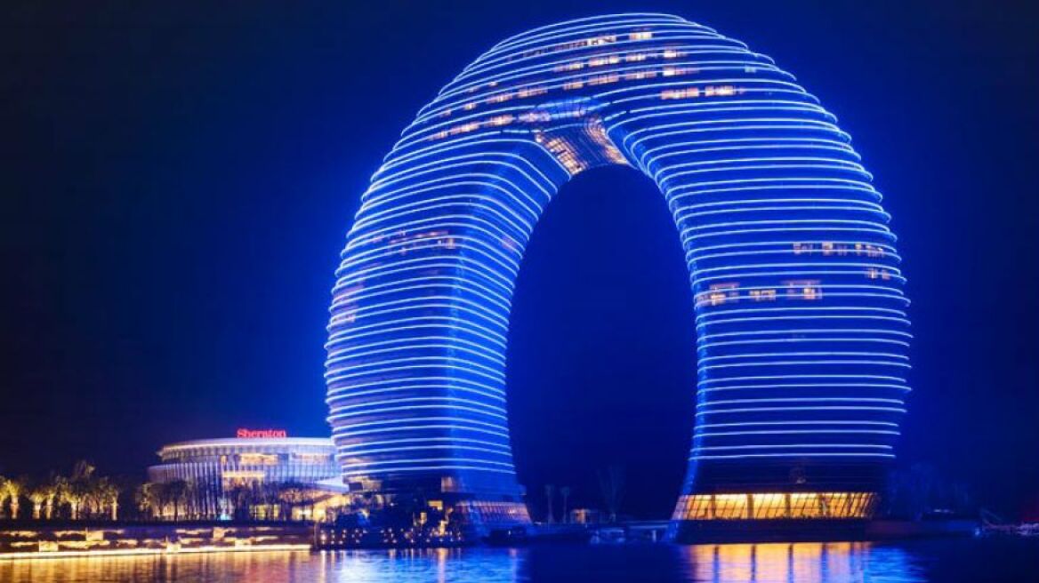 A doughnut-shaped luxury hotel