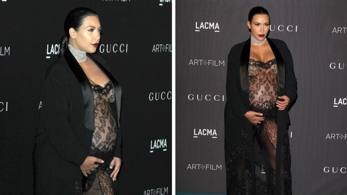 Με δαντελένια ολόσωμη φόρμα εμφανίστηκε η Kim Kardashian 