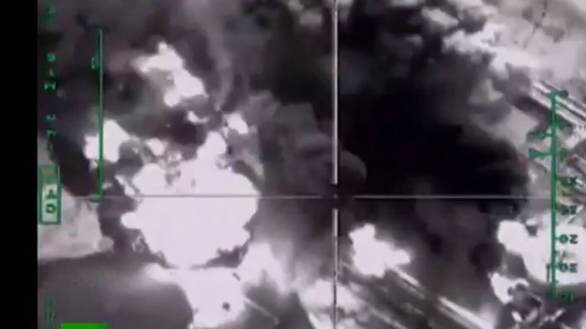 Βίντεο: Ρωσικά μαχητικά τινάζουν στον αέρα διυλιστήριο πετρελαίου των τζιχαντιστών