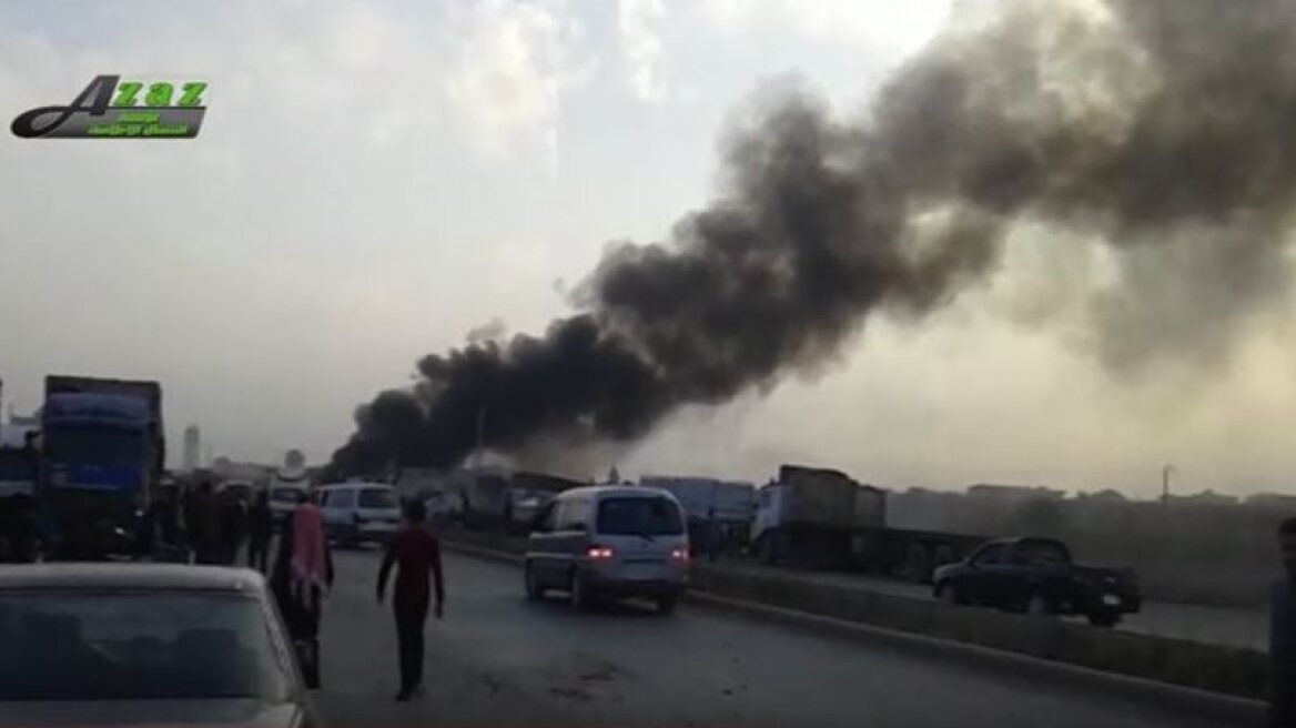 Russia bombs Azaz, just five km away from Turkish borders