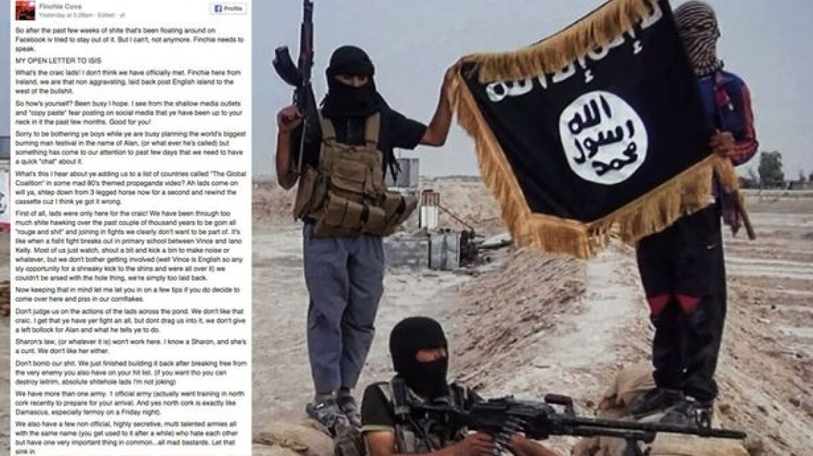 Irishman's hilarious open letter to ISIS after he finds out Ireland is on their hit list!