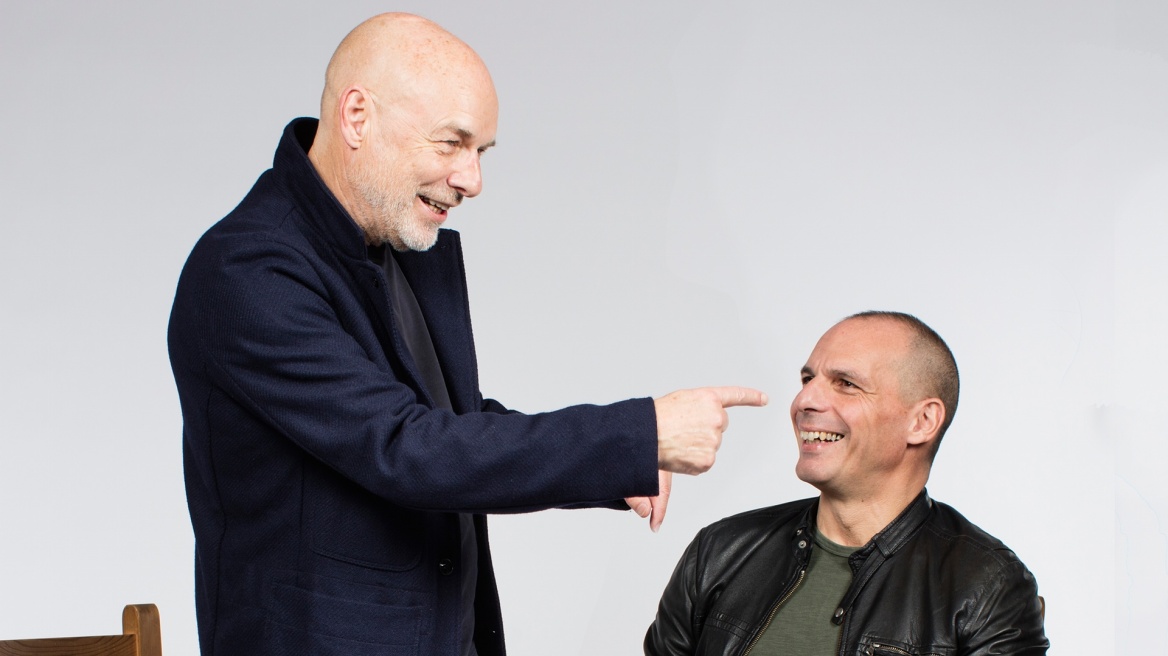 Guardian special: Brain Eno meets Yanis Varoufakis and two bald heads collide 