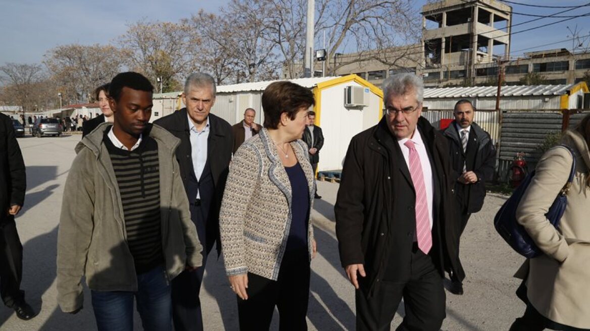 EU Vice President Georgieva visits refugees center in Athens